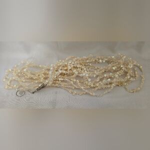 Multi-Strand White Iridescent Sequin Garland w/ Hook Christmas Tree Decoration